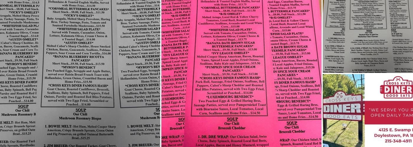 Cross Keys Diner Menu