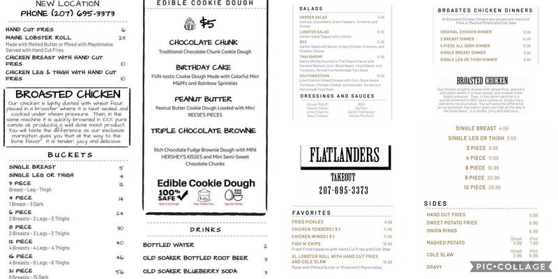 Flatlanders Menu