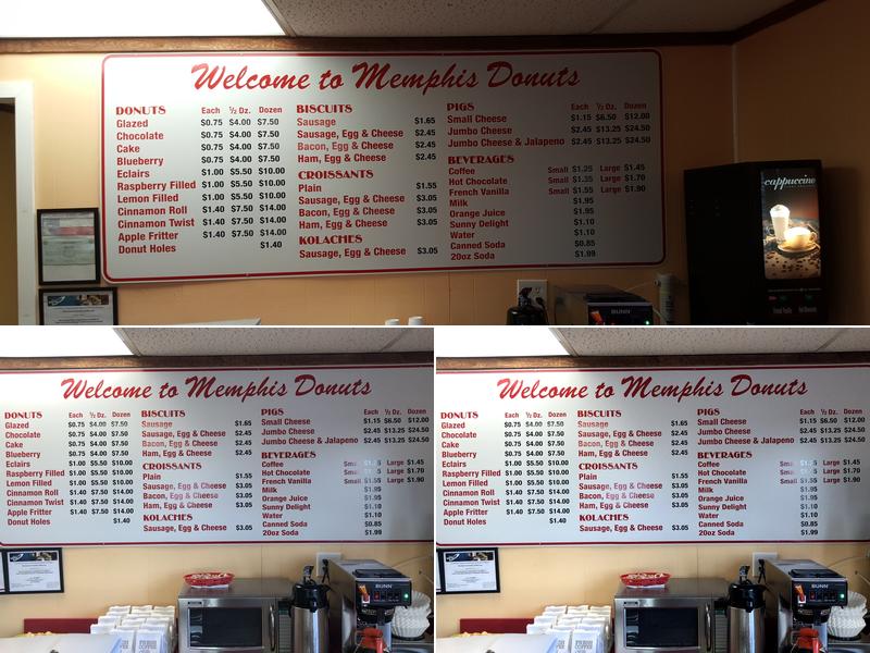 Our Donuts Menu