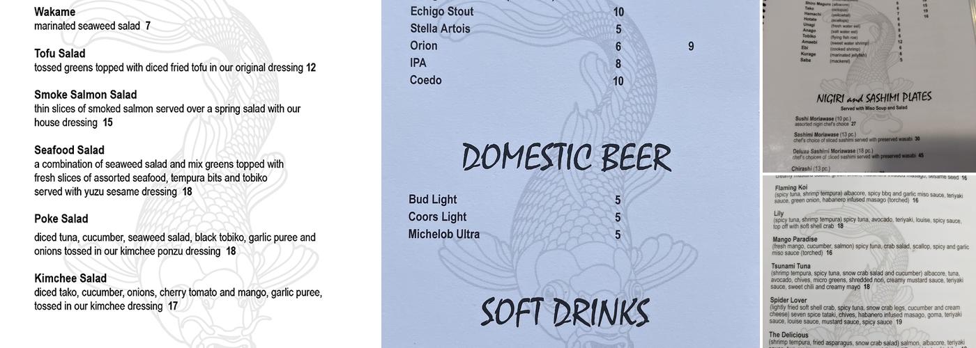 Amici Sushi Menu