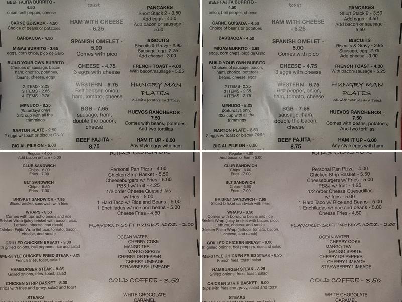 Monas Firehouse Cocina Menu