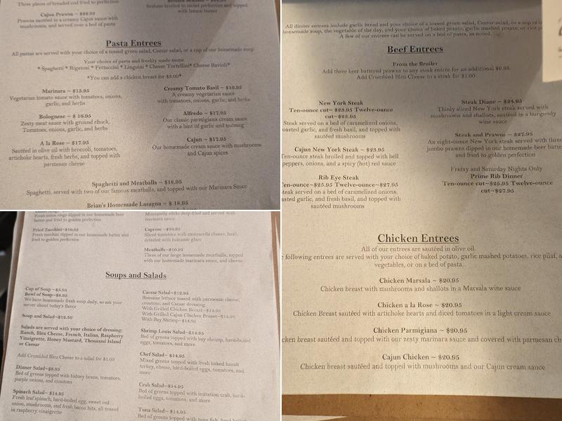 T&A Cocktail Lounge & Restaurant Menu