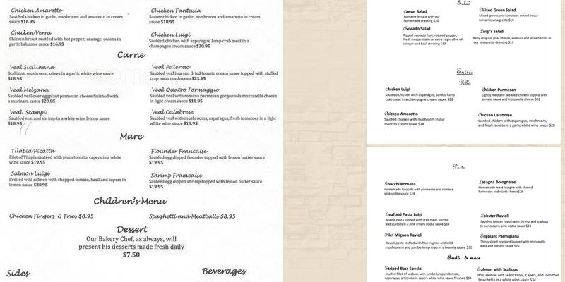 Luigi's Restaurant Menu