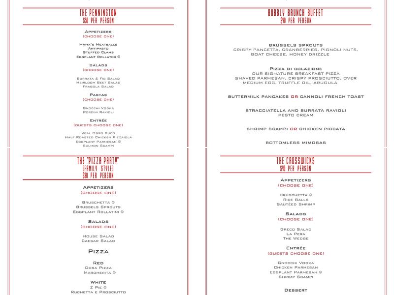 Osteria Procaccini - Pennington Menu