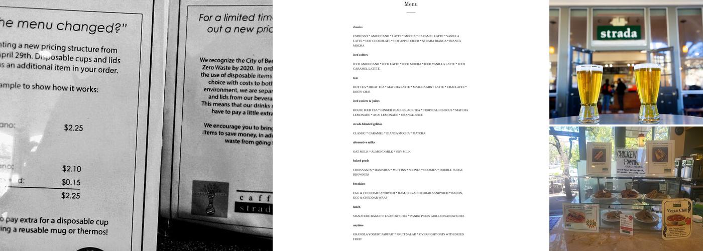 Caffè Strada Menu