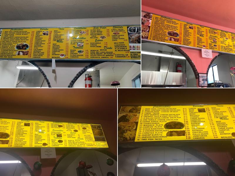 Gloria's Tacos and Famous Spuds Menu
