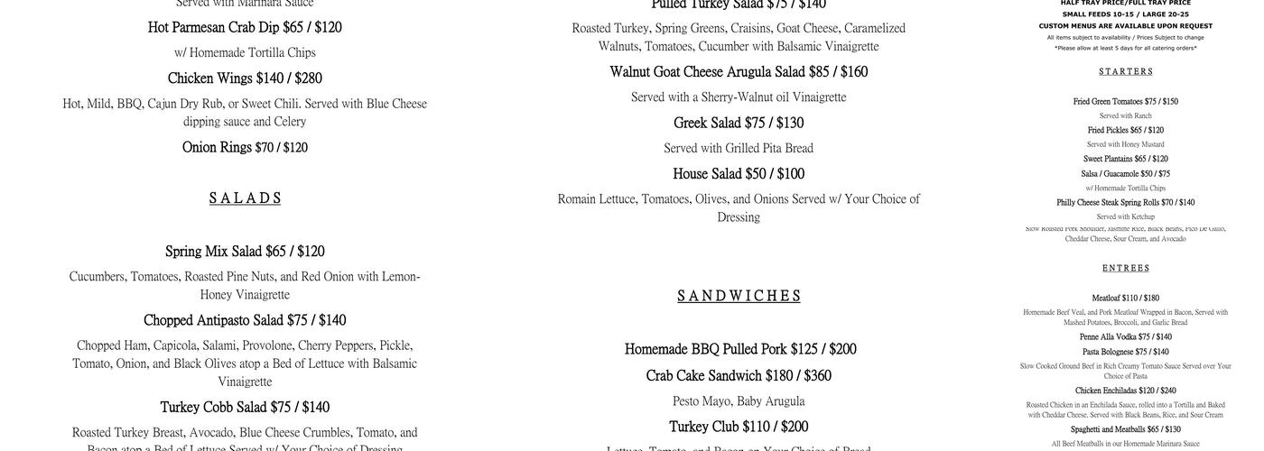 Its Nutts Restaurant Menu