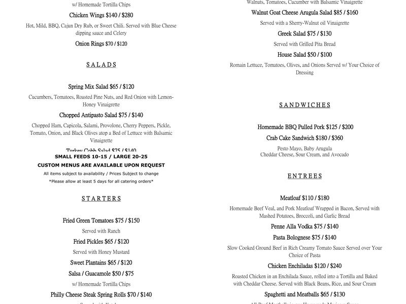 Its Nutts Restaurant Menu