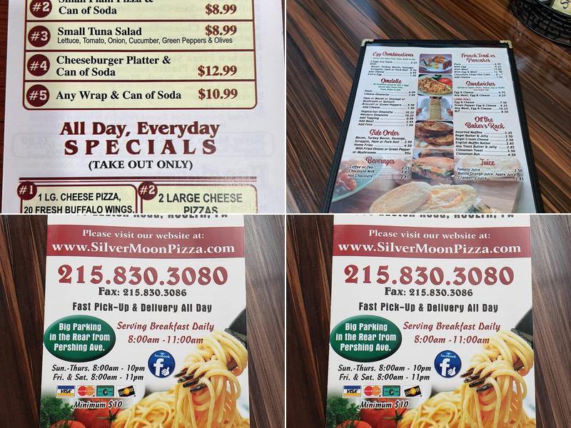 Silvermoon Pizzeria Restaurant Menu