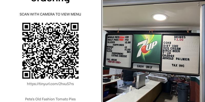 Pete’s Old Fashion Tomato Pies Menu