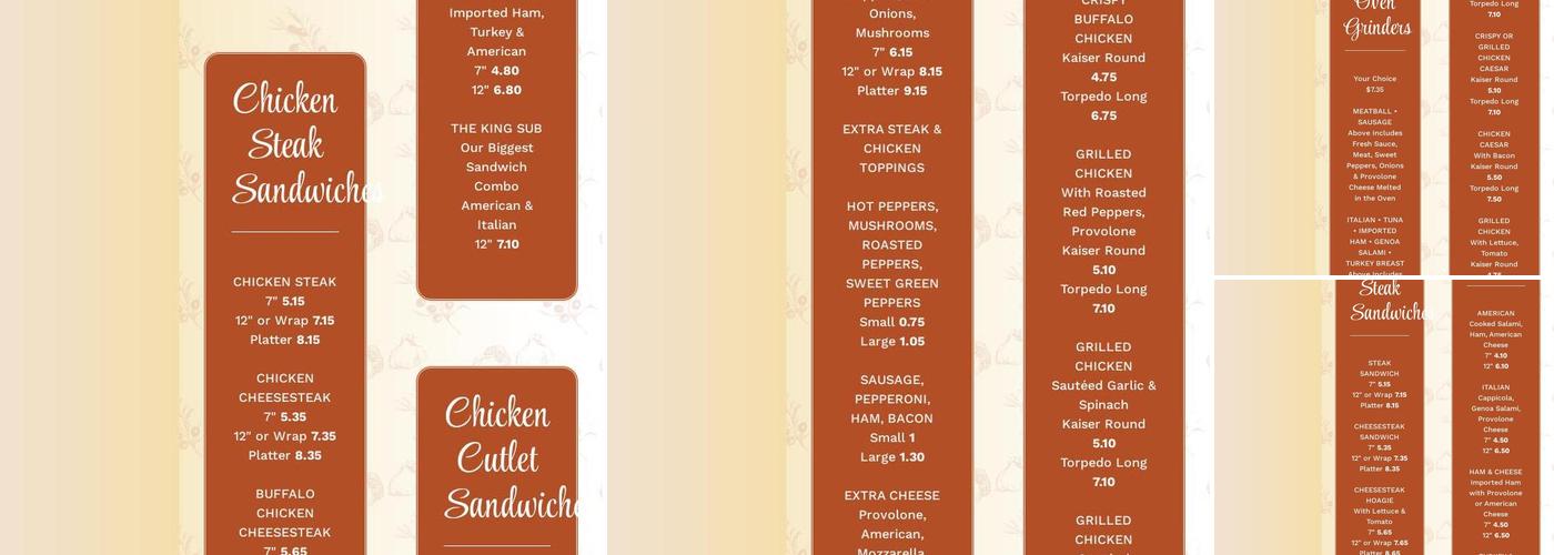 King of Pizza-The Famous- Mount Holly, NJ Menu