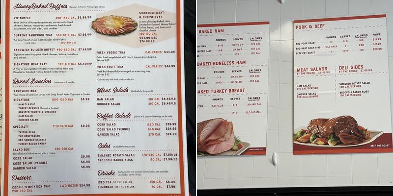 The Honey Baked Ham Company Menu
