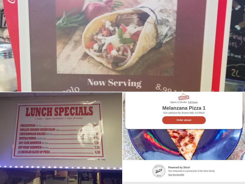 Melanzana Pizza Menu