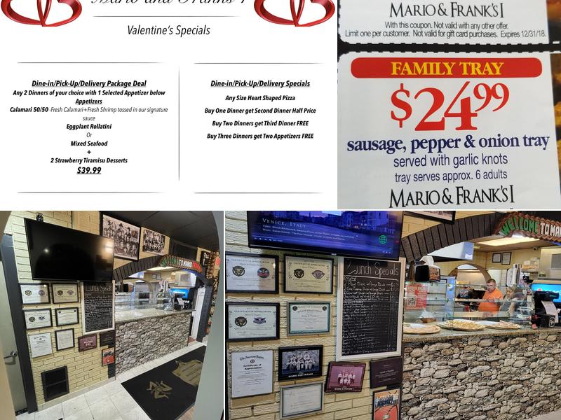 Mario & Frank's I Italian Restaurant Menu
