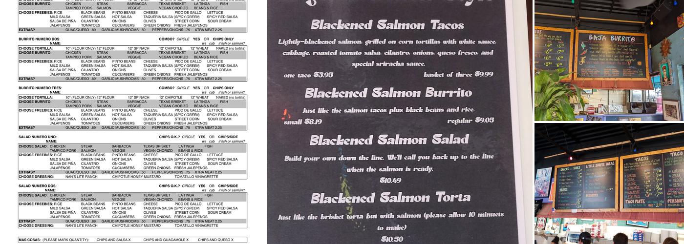 Baja Burrito Menu