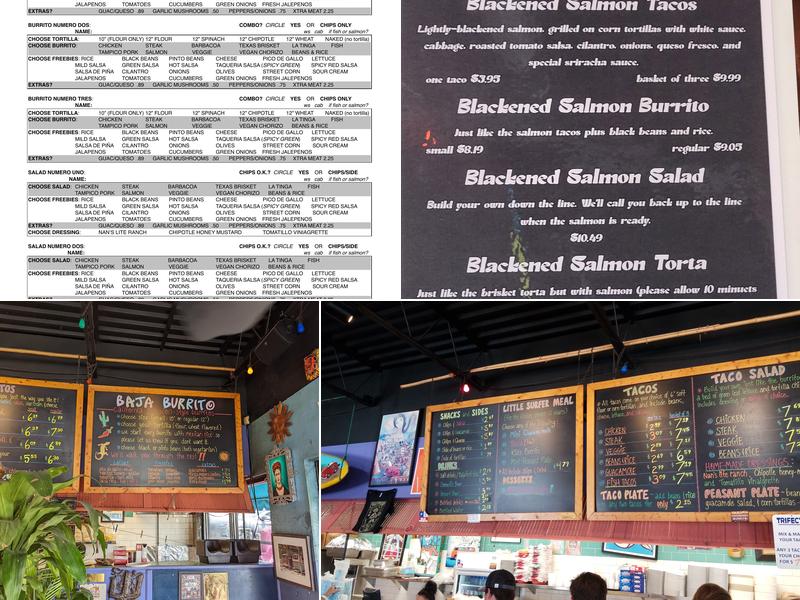 Baja Burrito Menu