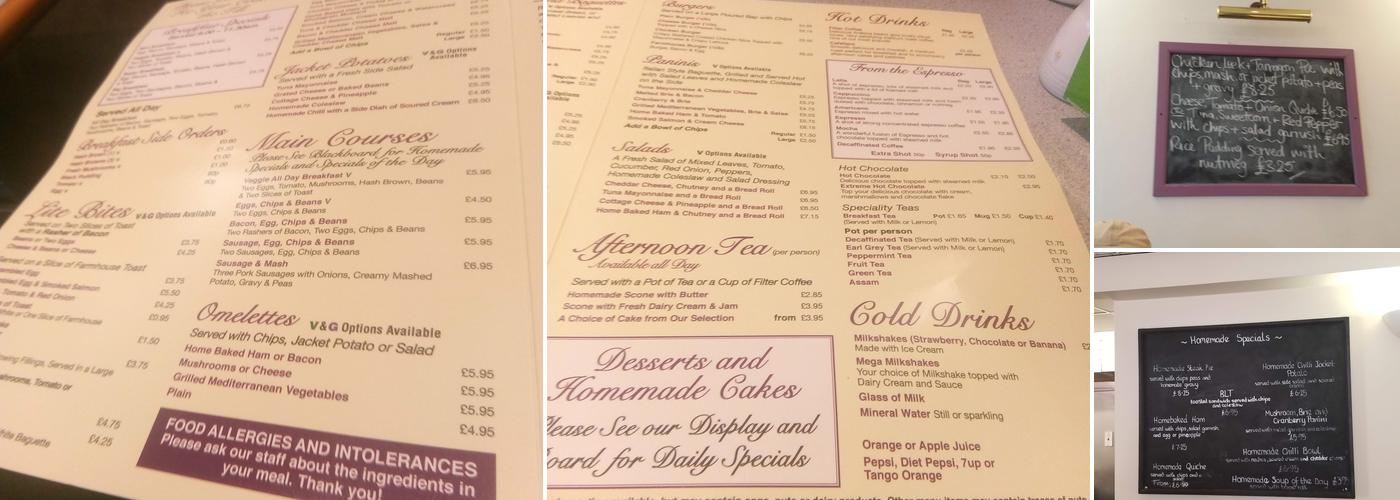 Tina's Café Menu