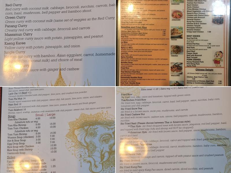 Thai Kitchen Menu