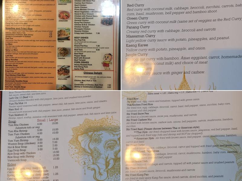 Thai Kitchen Menu