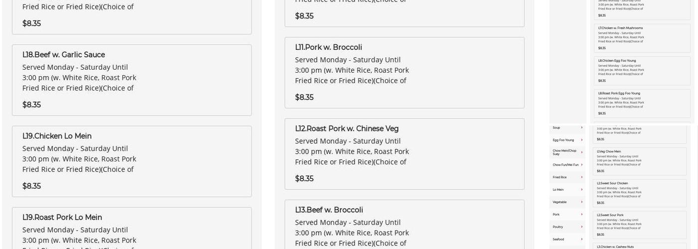 Lim Fong's Delight III Menu