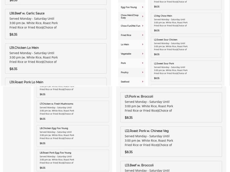 Lim Fong's Delight III Menu