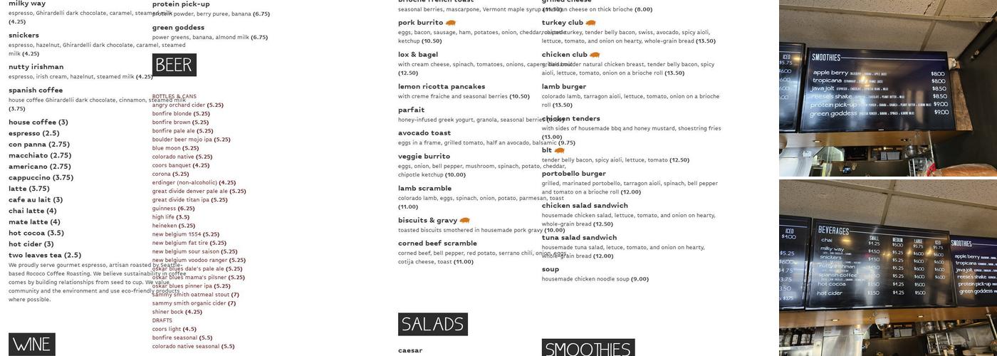 Loaded Joe's - Avon Menu