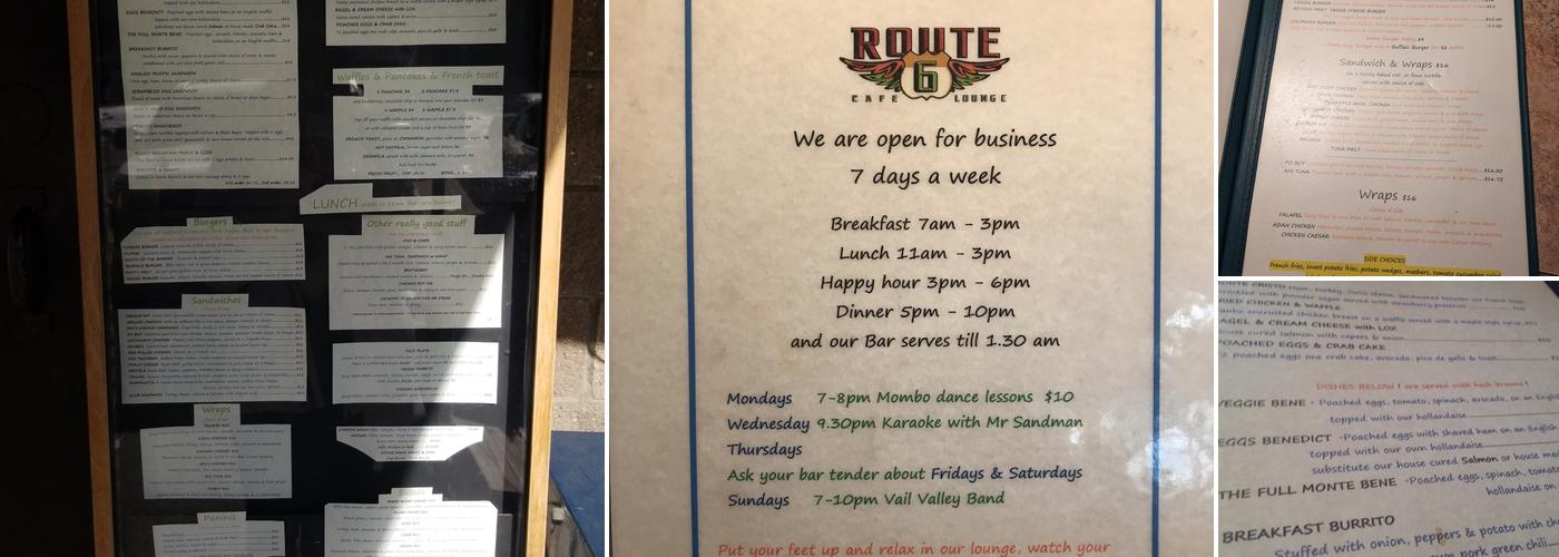 Route 6 Cafe Menu