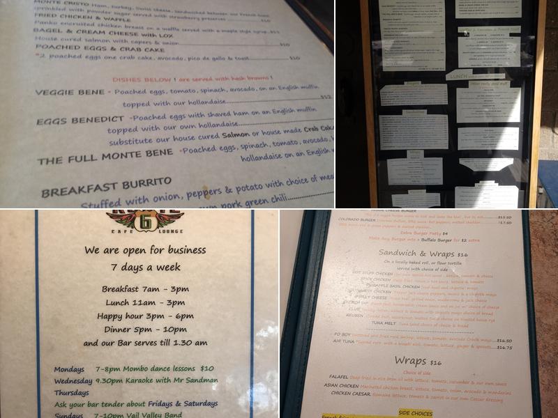 Route 6 Cafe Menu