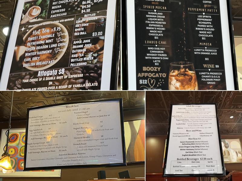 Rimini Gelato & Chocolate Menu