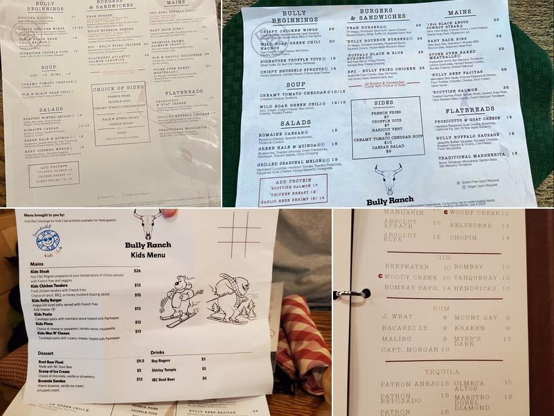 Bully Ranch Restaurant Menu