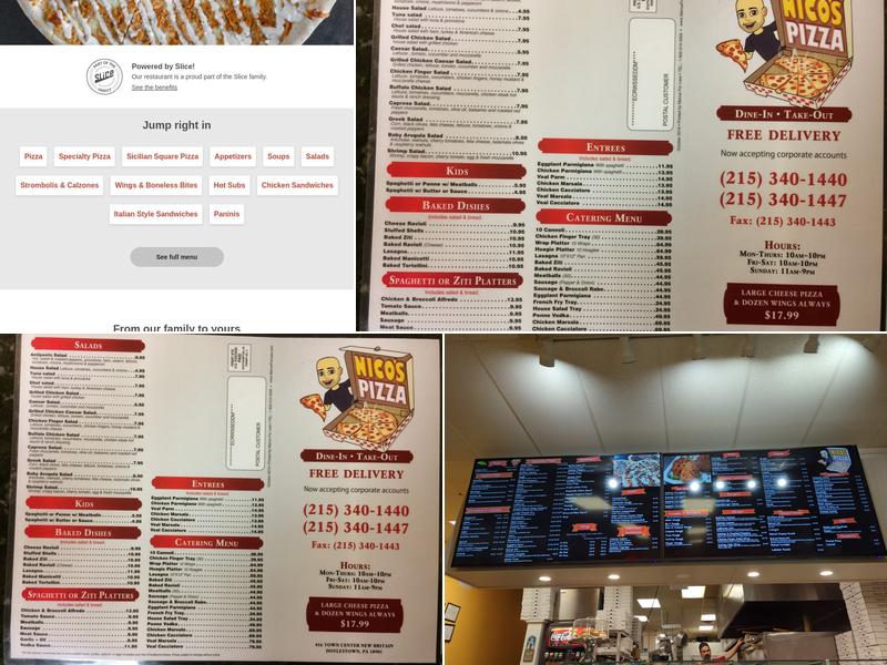 Nico's Pizza Menu