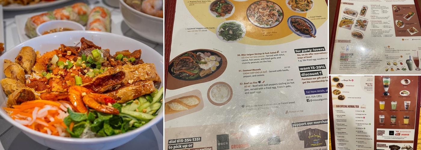 Miss Saigon Menu