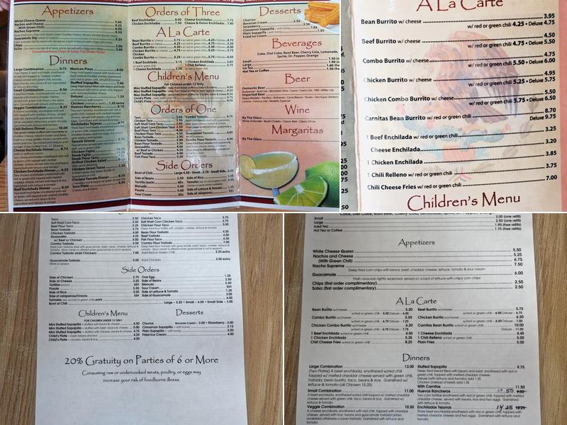 Casa Blanca Restaurant Menu