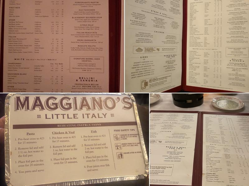 Maggiano's Little Italy Menu
