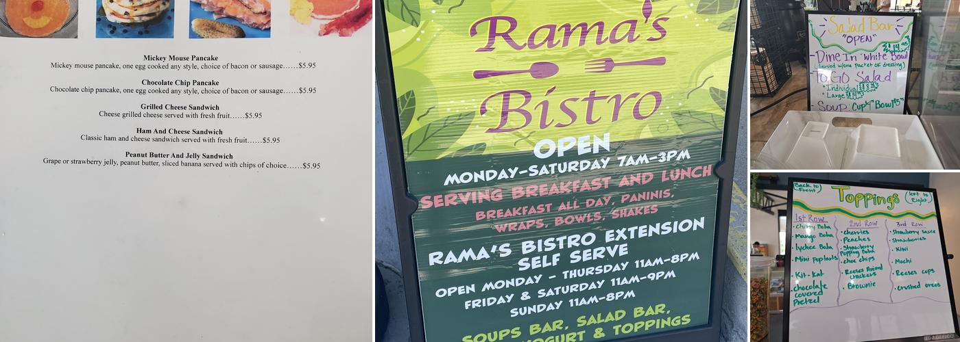 Rama's Bistro Menu