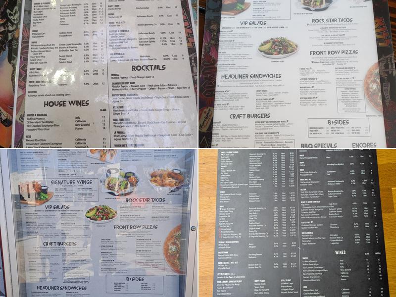 Rock & Brews Menu