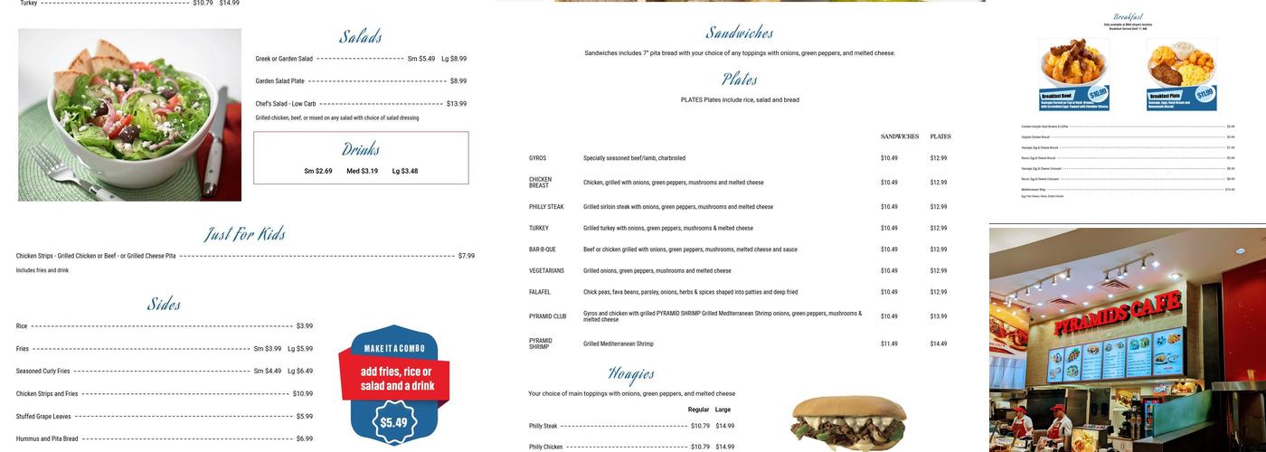 PyramidsCafe Menu