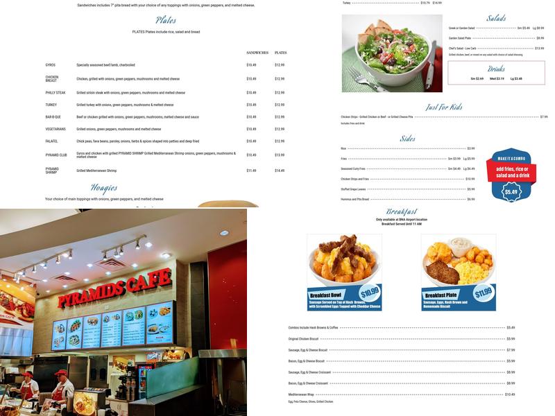 PyramidsCafe Menu