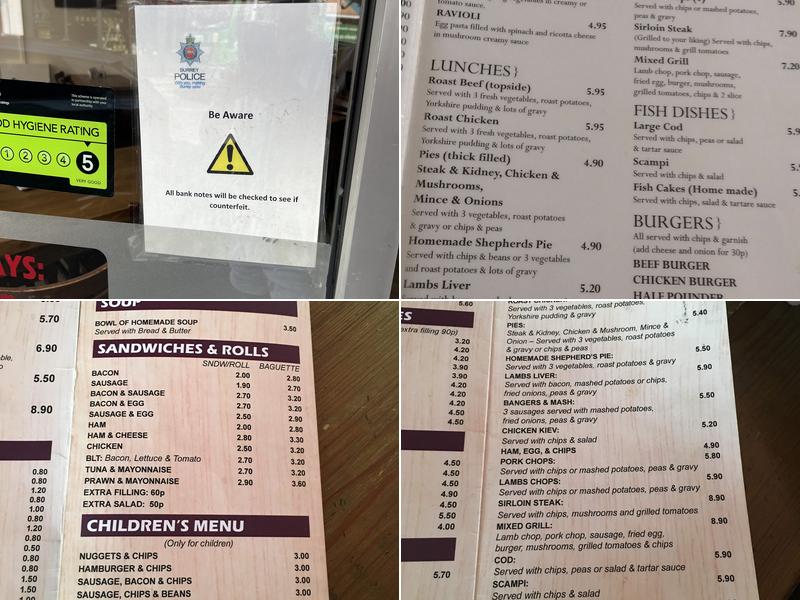 Caterham Cafe & Bistro Menu