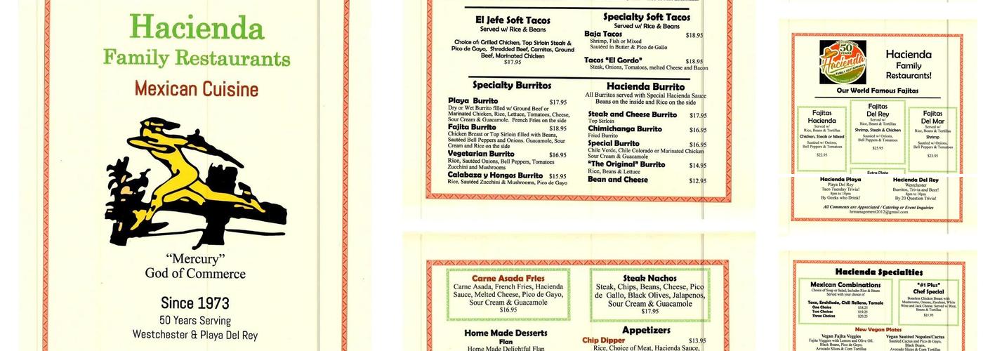 Hacienda Del Rey Menu