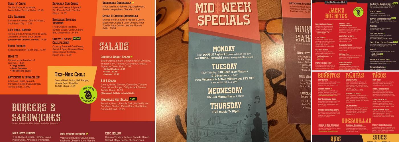 Cactus Jack's Grill & Watering Hole Menu