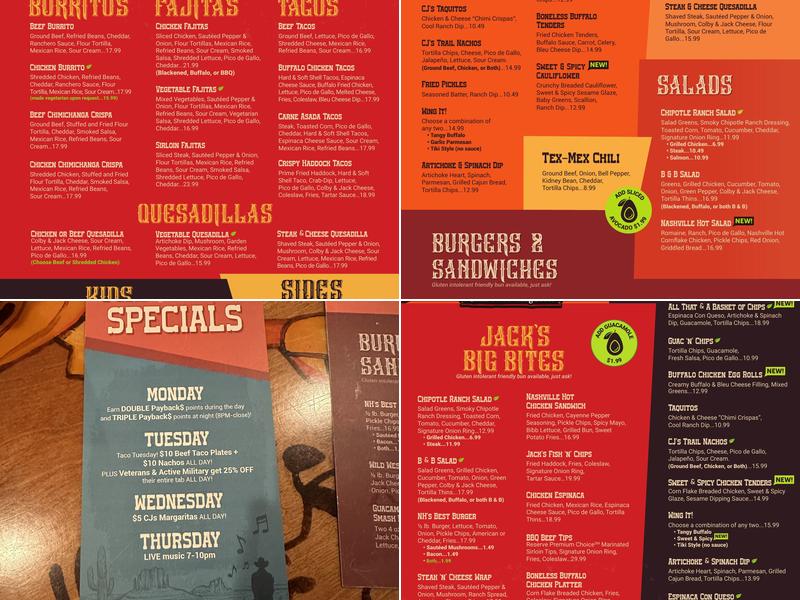 Cactus Jack's Grill & Watering Hole Menu