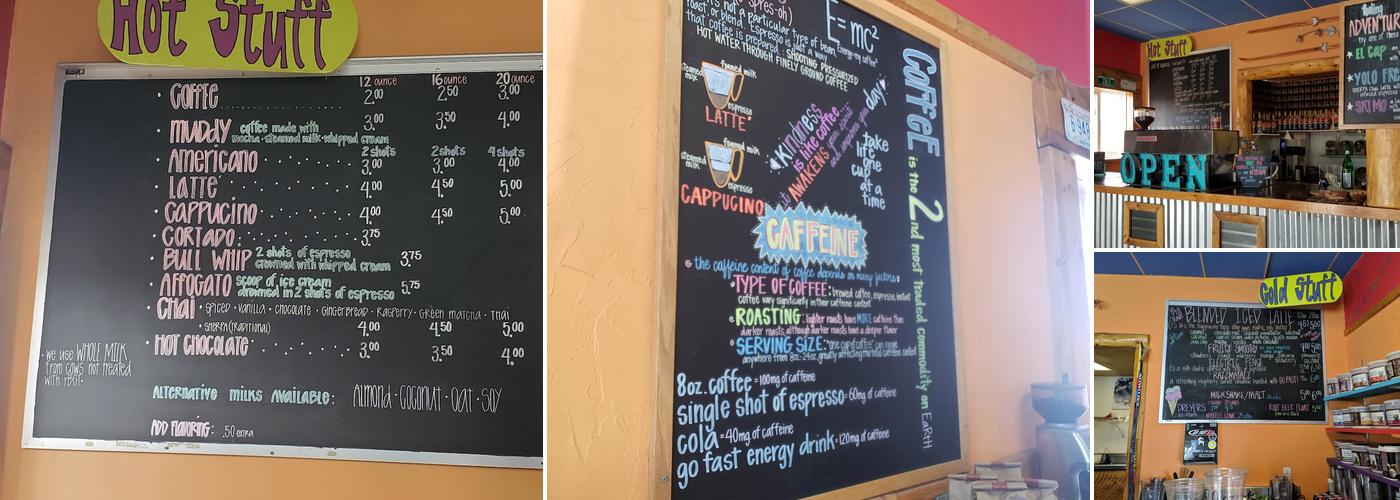 Big Shooter Coffee Menu