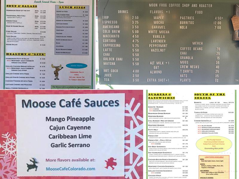 Moose Cafe Menu