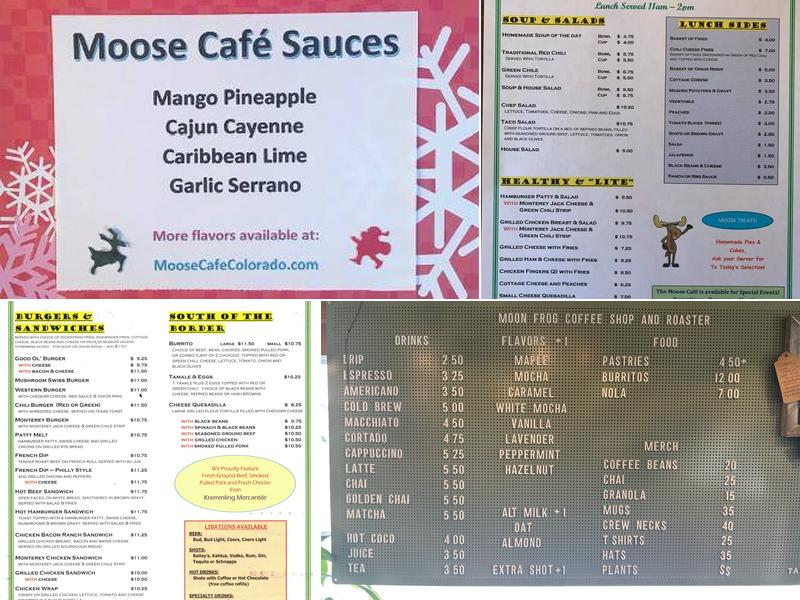 Moose Cafe Menu