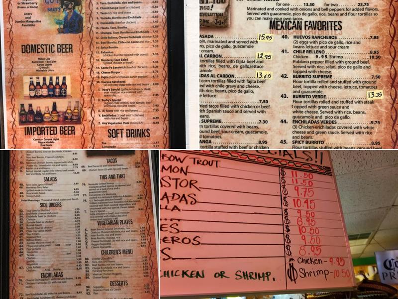 US Border Cantina Menu