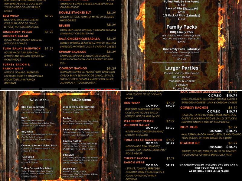 Grille Billy's Menu