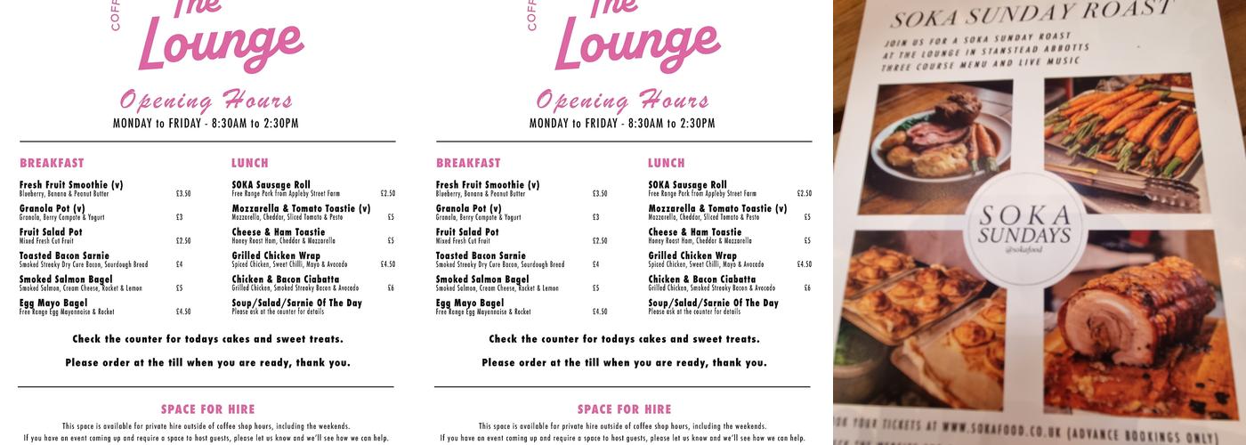 The Lounge Menu