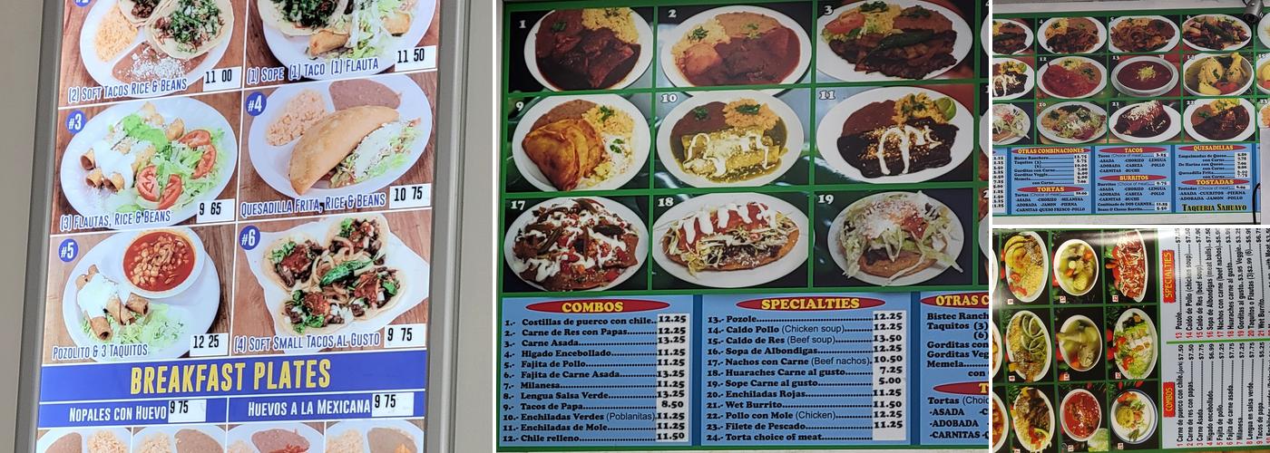Tacos Sahuayo Menu