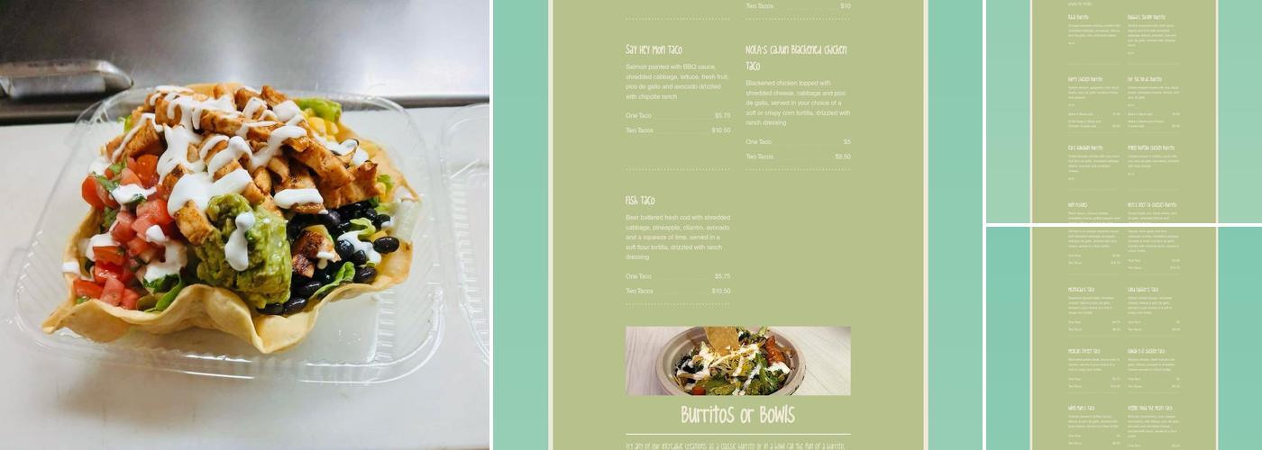 Baja Burrito Menu